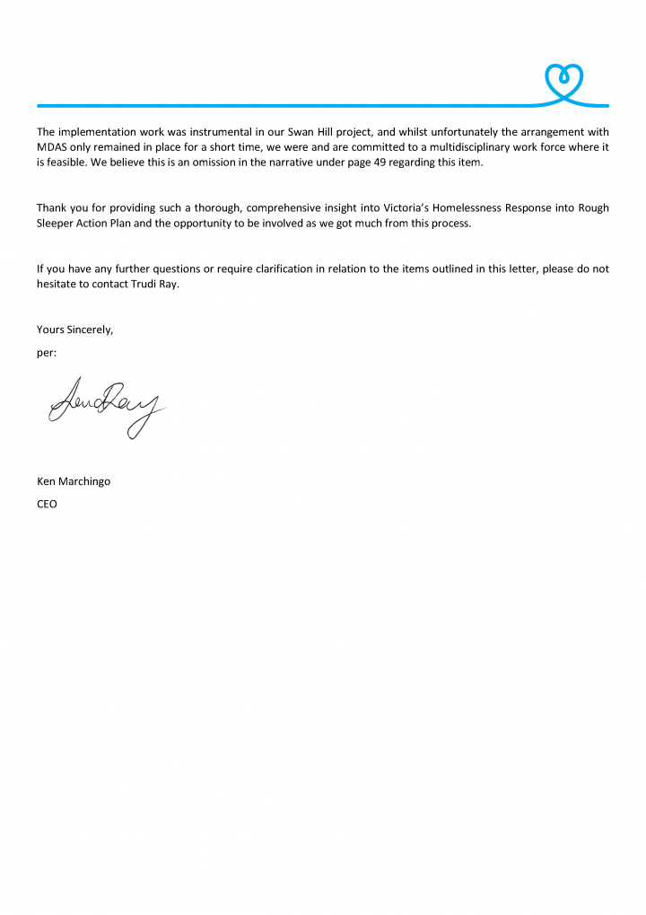 Response provided by the Chief Executive Officer, Haven, Page 2