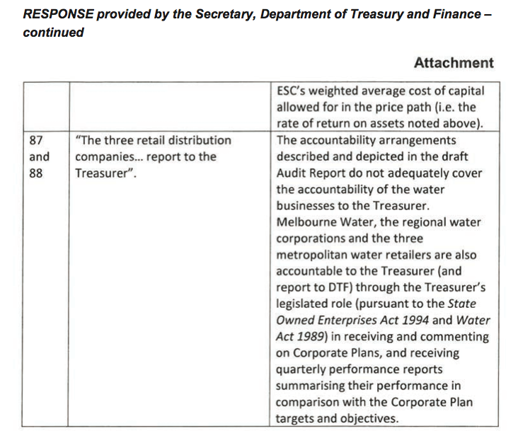 RESPONSE provided by the Secretary, Department of Treasury and Finance – continued