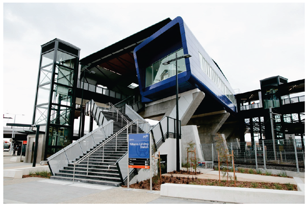 Photo shows Williams Landing railway station. Photo courtesy of Public Transport Victoria.