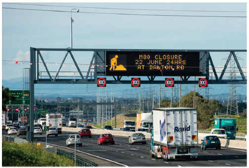 CityLink Tulla motorway. Photograph courtesy of VicRoads.