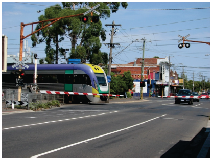 Murrumbeena station level crossing. By Melburnian (Own work (digital photograph by author)) [GFDL (http://www.gnu.org/copyleft/fdl.html) or CC BY 3.0 (http://creativecommons.org/licenses/by/3.0)], via Wikimedia Commons