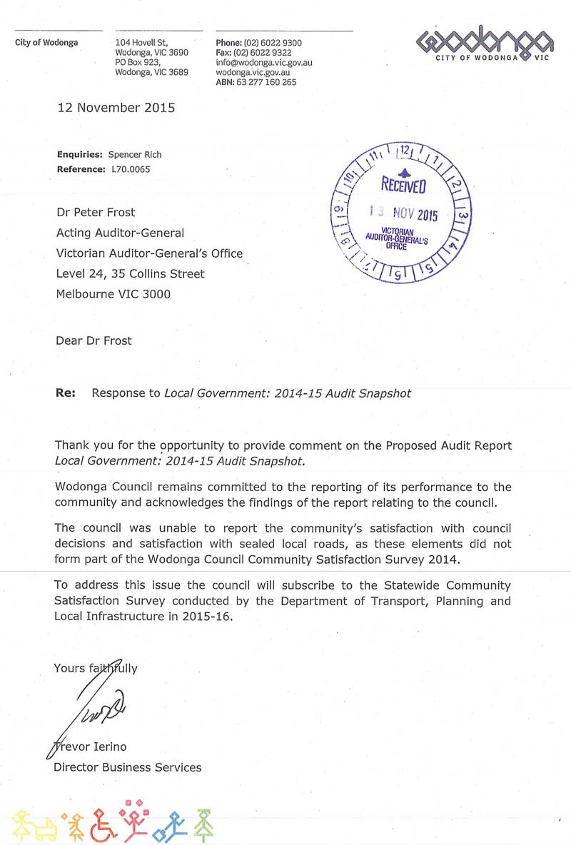 Response provided by the Director Business Services, Wodonga City Council.