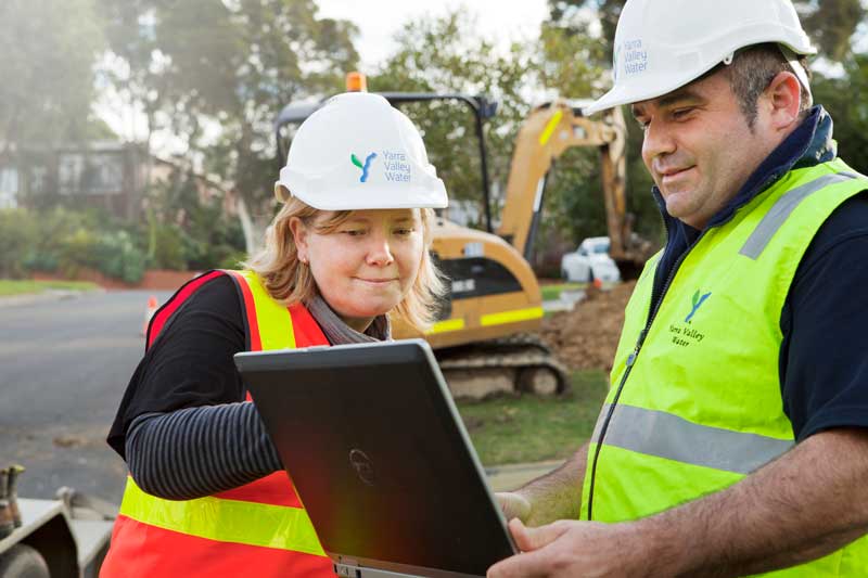 YVW digital in the field. Photograph courtesy of Yarra Valley Water.
