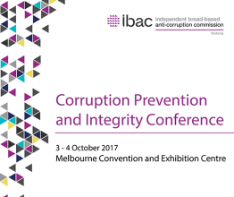 Advert for the Corruption Prevention and Integrity Conference.