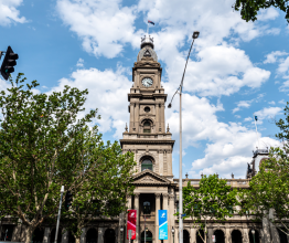 Collingwood Town Hall from Hoddle Street.